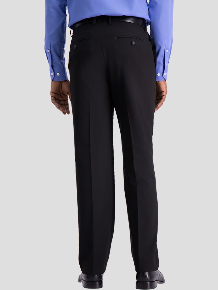 Haggar J.M. Haggar Performance 4-Way Stretch Classic Fit Flat Front Dress  Pant, Black Solid - Size: 44 30 | Dress Pants | Men's Wearhouse