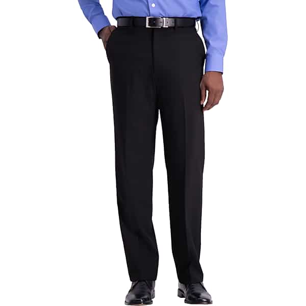 Haggar Men's J.M. ™ Performance 4-Way Stretch Classic Fit Flat Front Dress Pant Black Solid - Size: 40W x 29L
