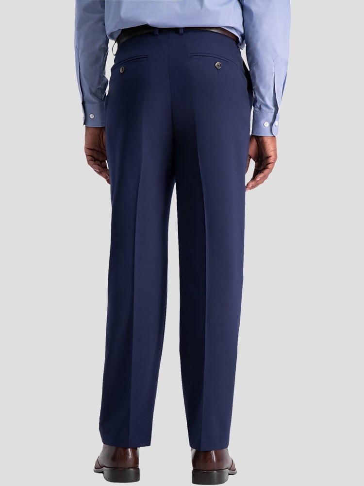 Haggar J.M. Haggar Performance 4-Way Stretch Classic Fit Flat Front Dress  Pant, Blue | Dress Pants | Men's Wearhouse