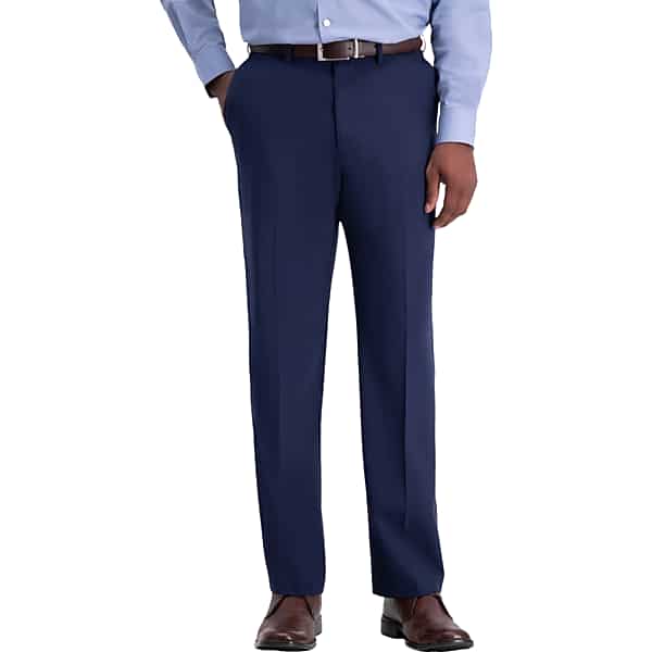 Haggar Men's J.M. ™ Performance 4-Way Stretch Classic Fit Flat Front Dress Pant Blue - Size: 42W x 32L