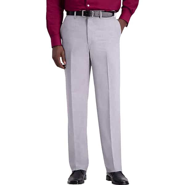 Haggar Men's J.M. ™ Performance 4-Way Stretch Classic Fit Flat Front Dress Pant Light Grey - Size: 44W x 32L