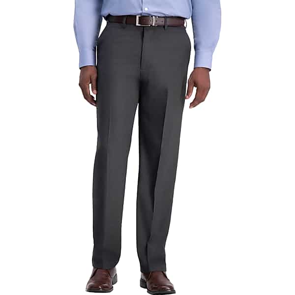 Haggar Men's J.M. ™ Performance 4-Way Stretch Classic Fit Flat Front Dress Pant Charc Hthr - Size: 40W x 32L