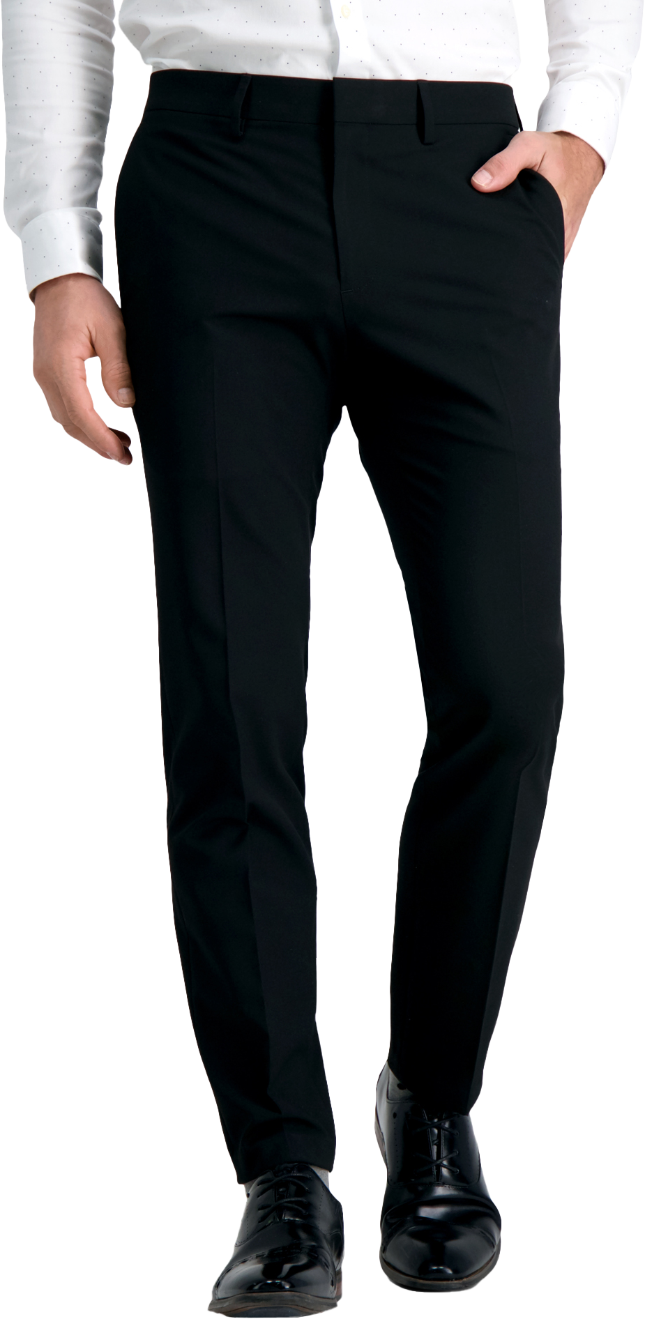 JNGSA Men's Slim-Fit Dress Pant Straight-Leg Flat-Front Trousers