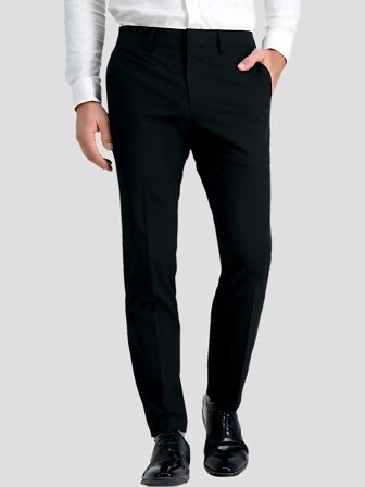 Haggar Men's 4-Way Stretch Ultra Slim Flat Front Dress Pant, Black