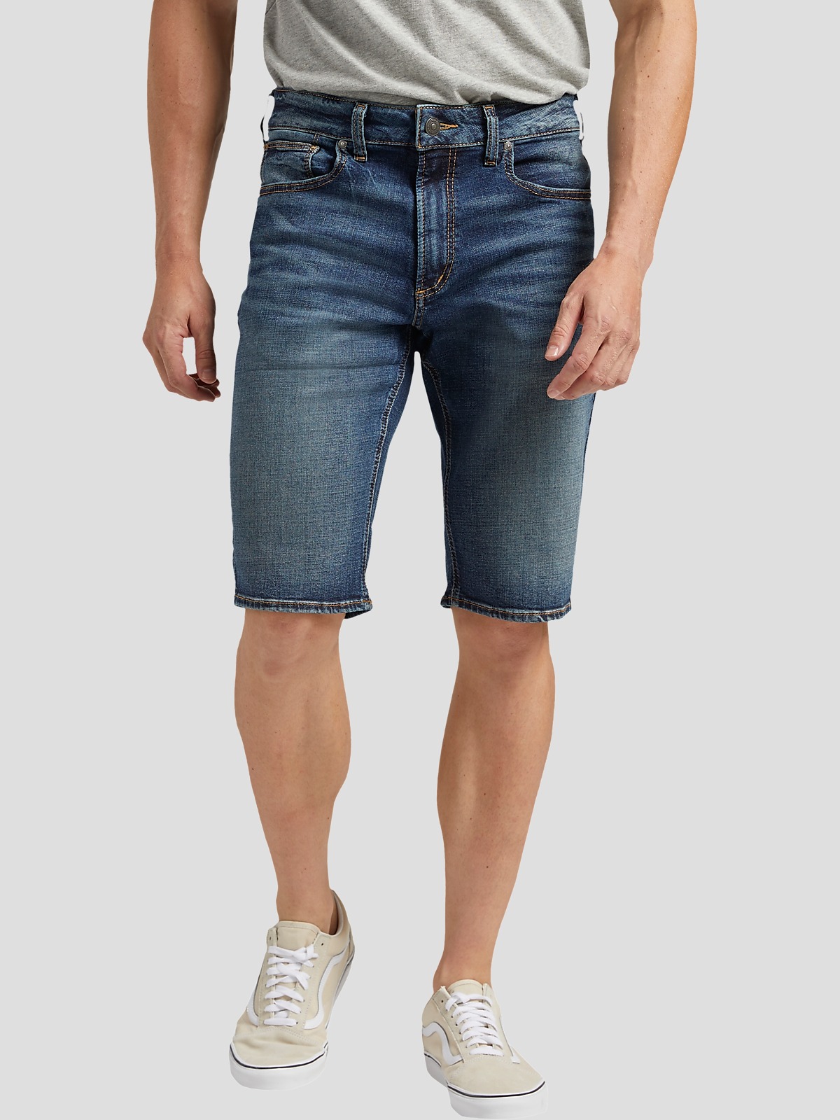 Mens silver jean best sale shorts