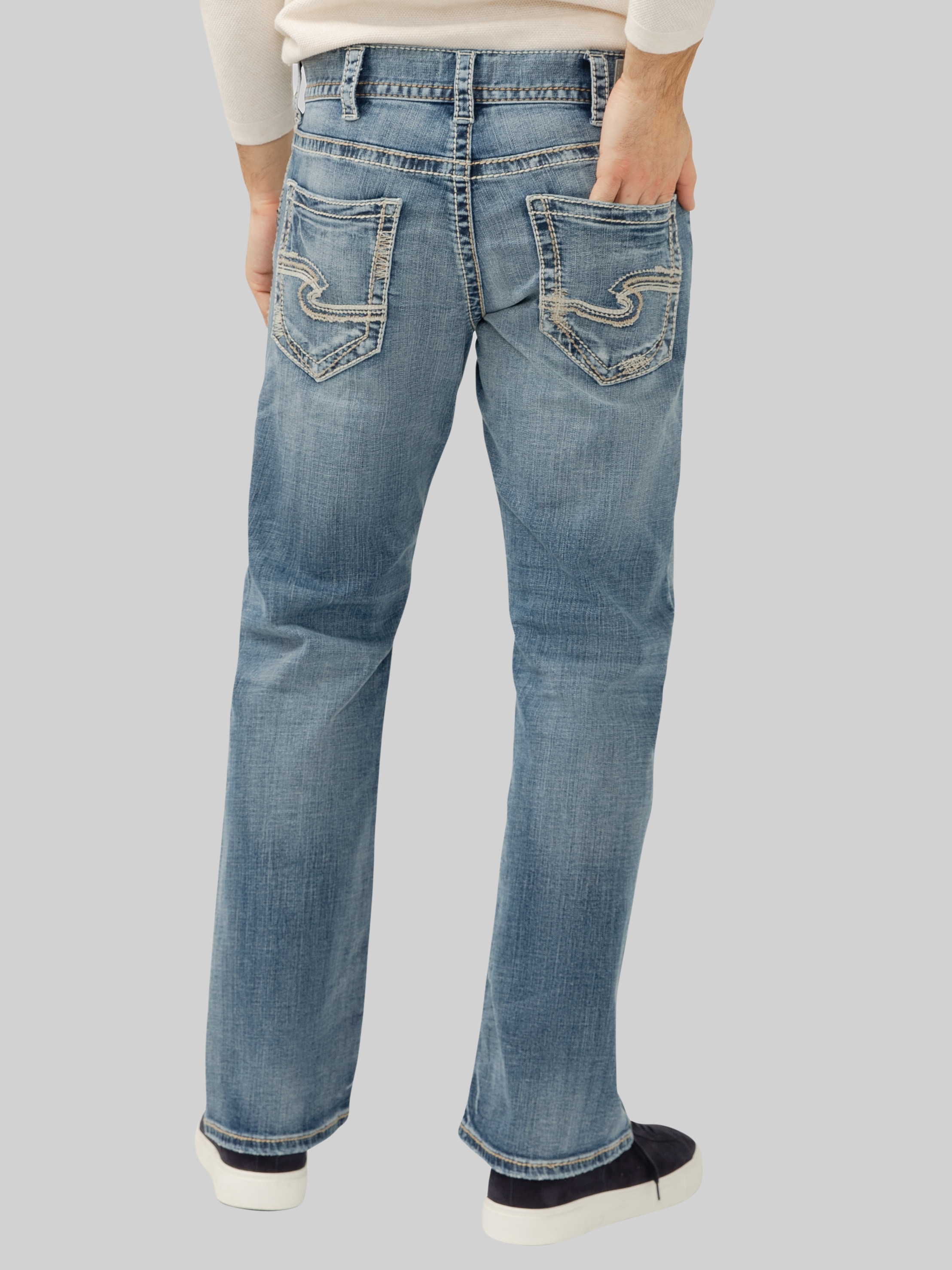 Relaxed Fit Straight Leg Casual Jeans