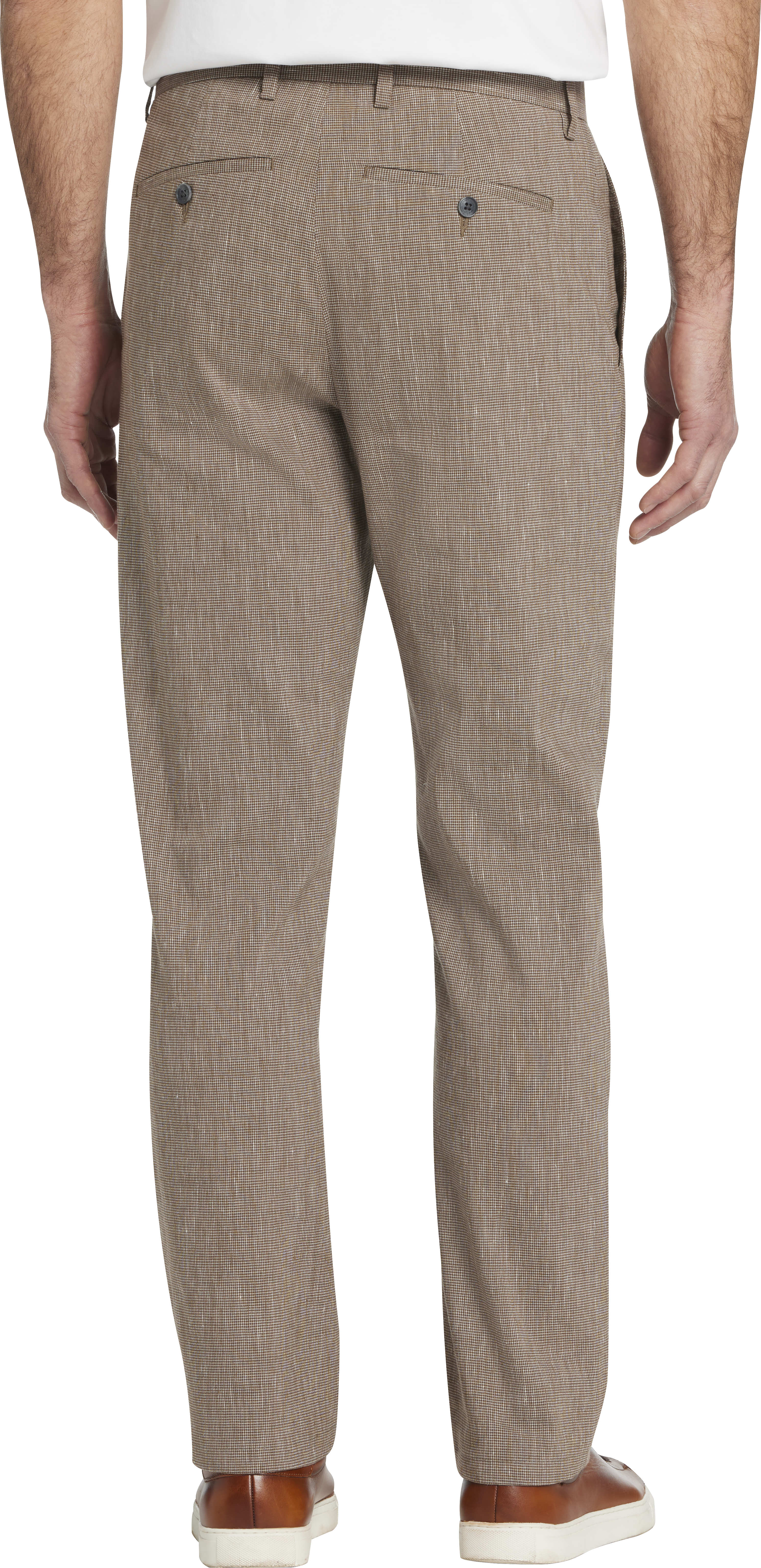 Modern Fit Flat Front Linen Pants