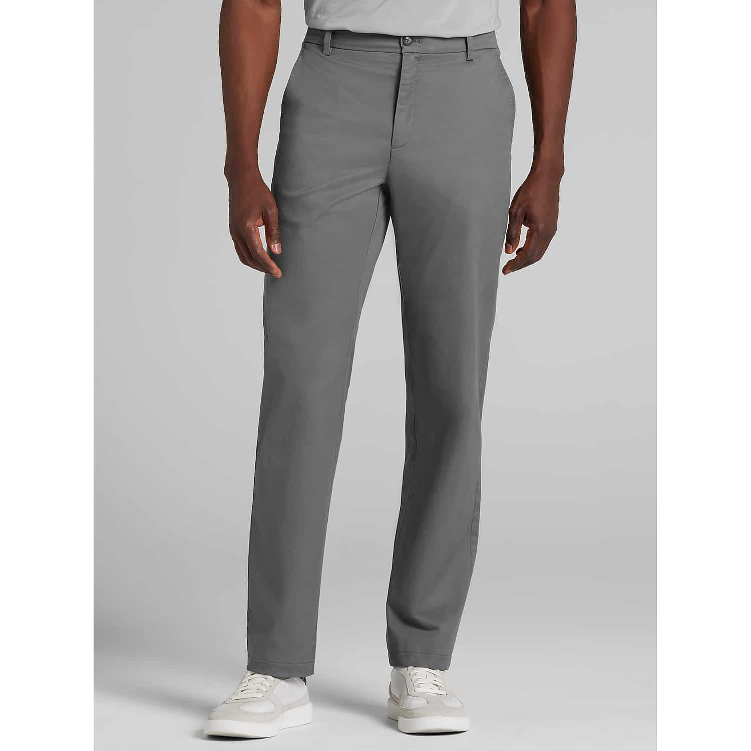 Joseph Abboud Big & Tall Classic Fit Comfort Stretch Chinos in Charcoal Gray – Men’s Casual Dress Pants 46W x 32L