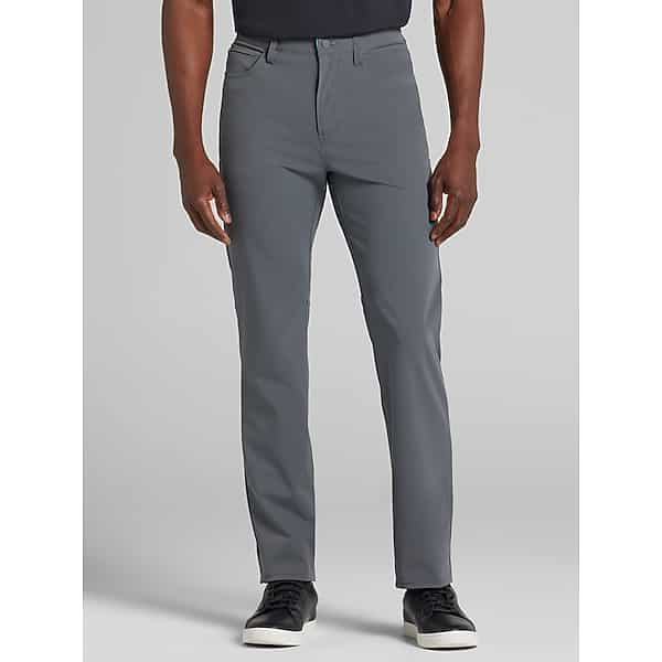 Awearness Kenneth Cole Men's CHILLFLEX Modern Fit Stretch Ripstop Dobby 5-Pocket Pants Charcoal - Size: 30W x 32L