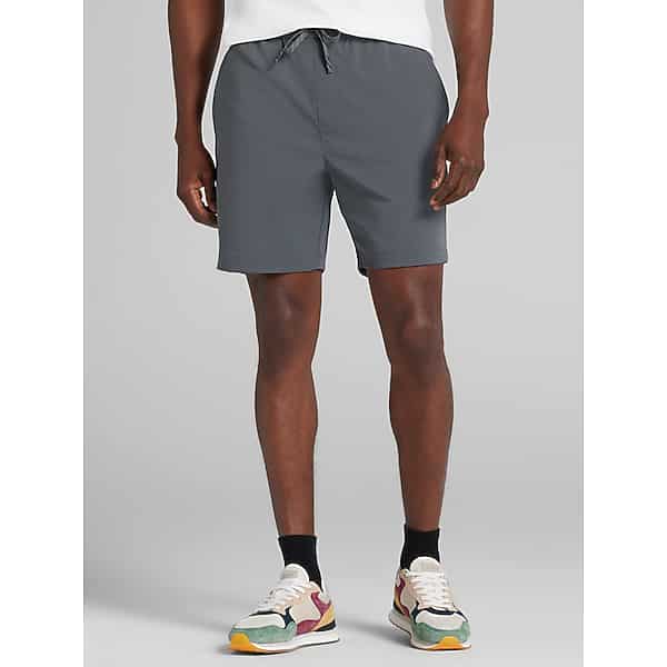 Awearness Kenneth Cole Big & Tall Men's CHILLFLEX Modern Fit Stretch Ripstop Dobby Shorts 7" Charcoal - Size: XXL