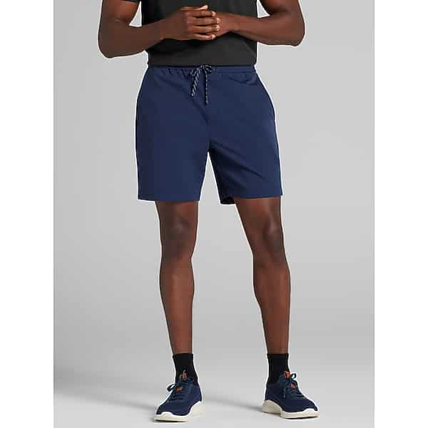 Awearness Kenneth Cole Men's CHILLFLEX Modern Fit Stretch Ripstop Dobby Shorts 7" Navy - Size: XL