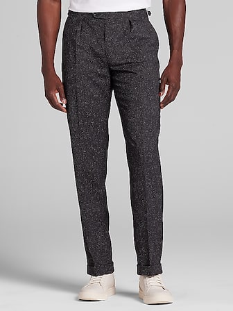 strapless open back dress Double Pleated Dress Pants for Men's Solid Color Slim Fit Formal Trousers