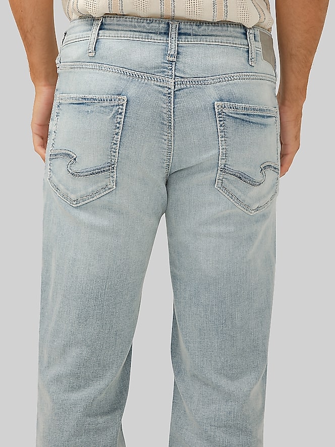  JEANS★MALMO ★WHITE/SILVER Silver Jeans Relaxed Fit Straight Leg Denim Jeans | Jeans