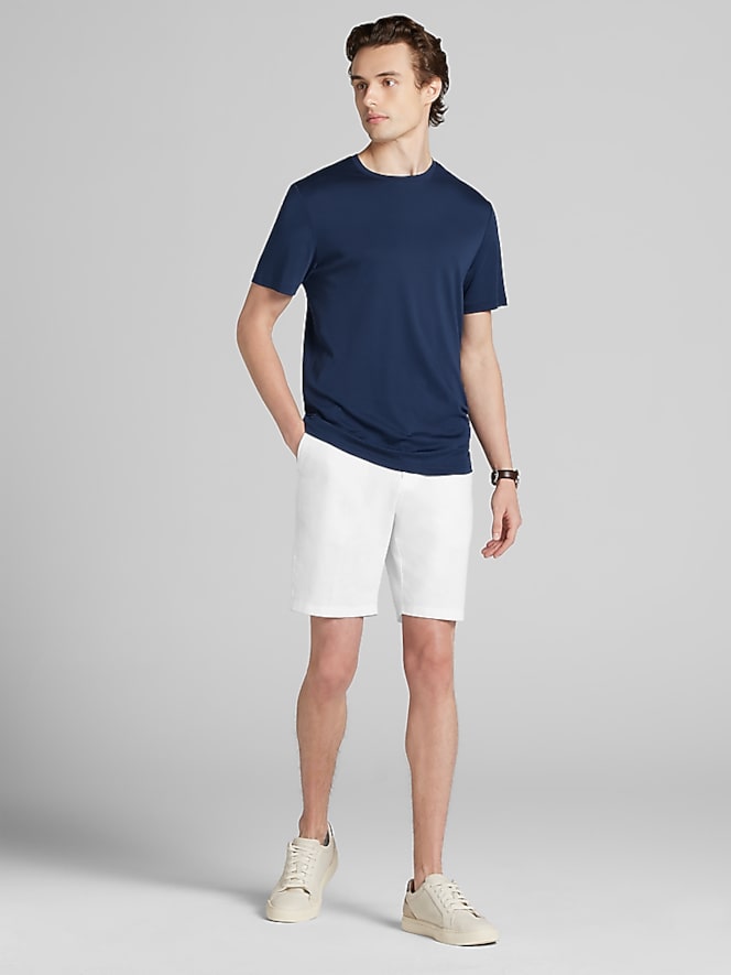 Joseph Abboud Modern Fit Linen Blend Shorts 9", White - Image 3 of 3