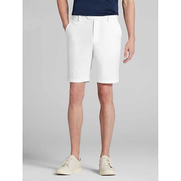 Joseph Abboud Men's Modern Fit Linen Blend Shorts 9" White - Size: 30