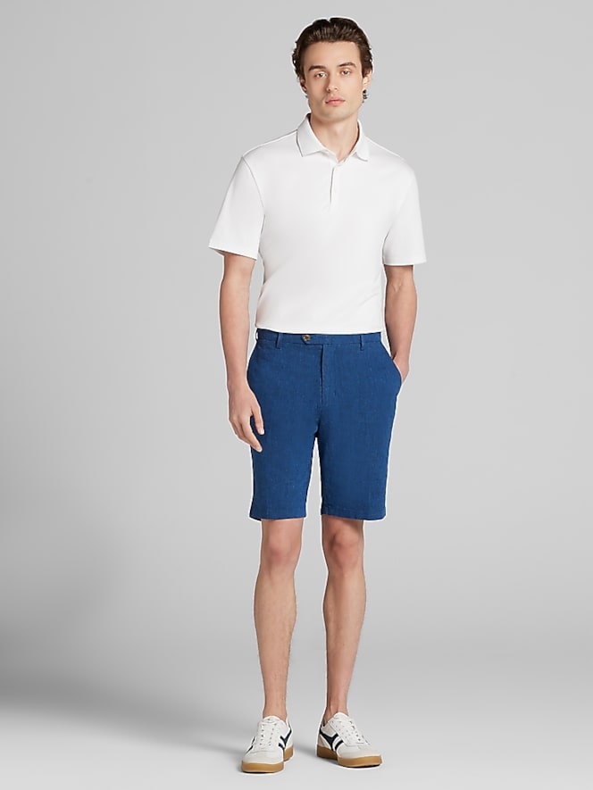 Joseph Abboud Modern Fit Linen Blend Shorts 9", Navy - Image 3 of 3