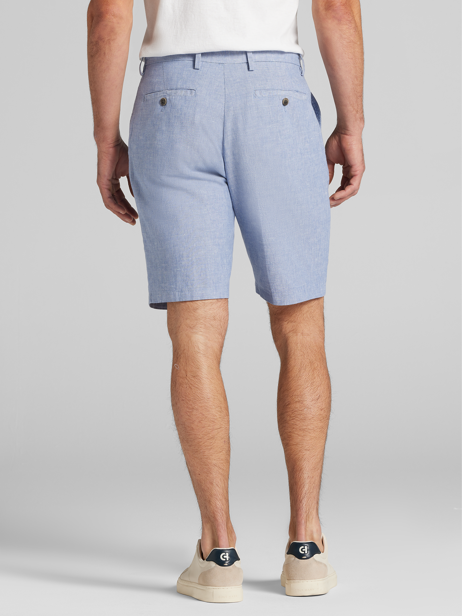 Modern Fit Linen-Blend Stretch Shorts 9"