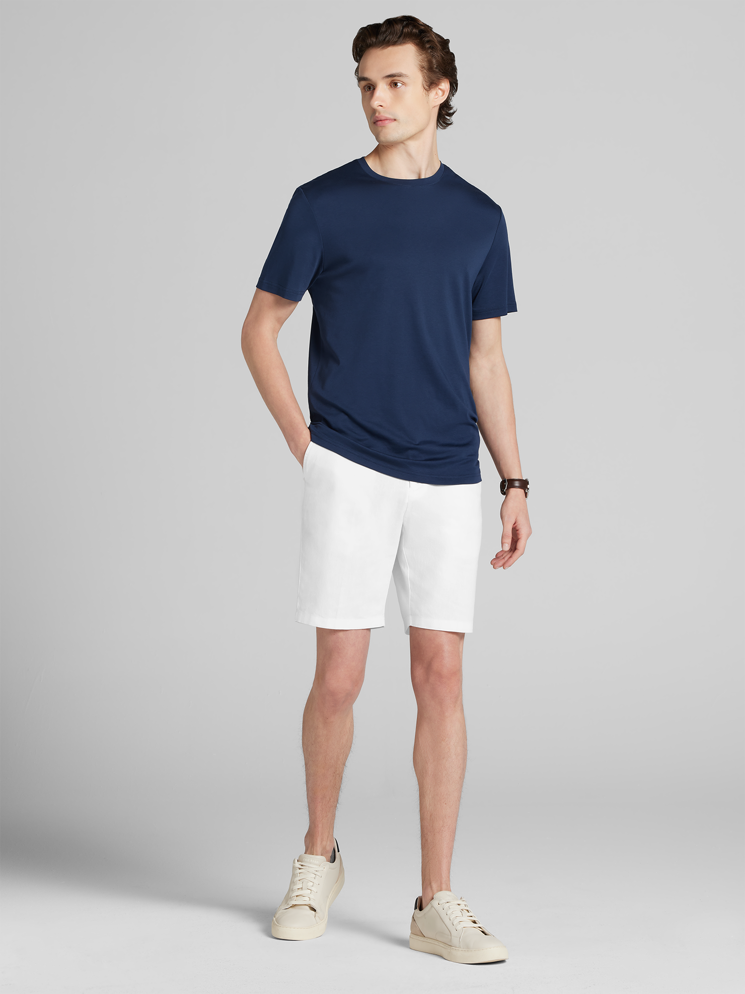 Modern Fit Stretch Linen-Blend Shorts