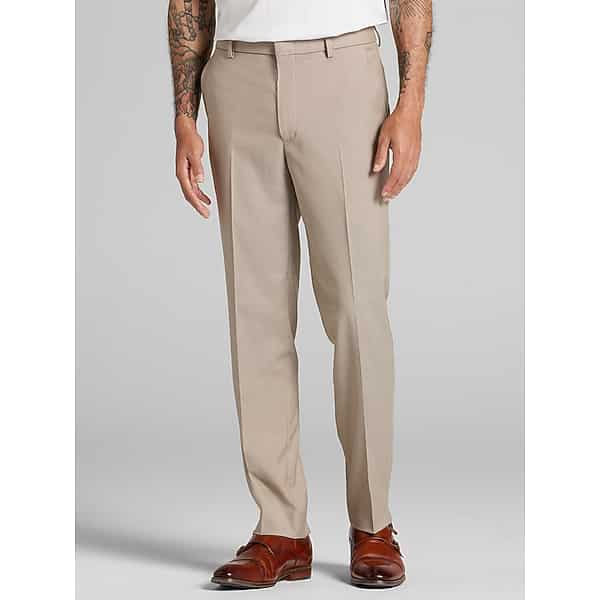 Awearness Kenneth Cole Men's CHILLFLEX Modern Fit Performance Dress Pants Tan - Size: 40W x 32L