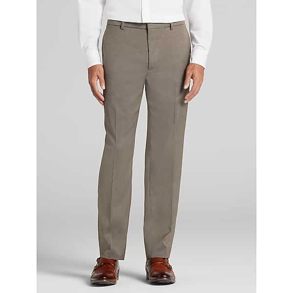 Awearness Kenneth Cole Men's CHILLFLEX Modern Fit Performance Dress Pants Taupe - Size: 30W x 32L
