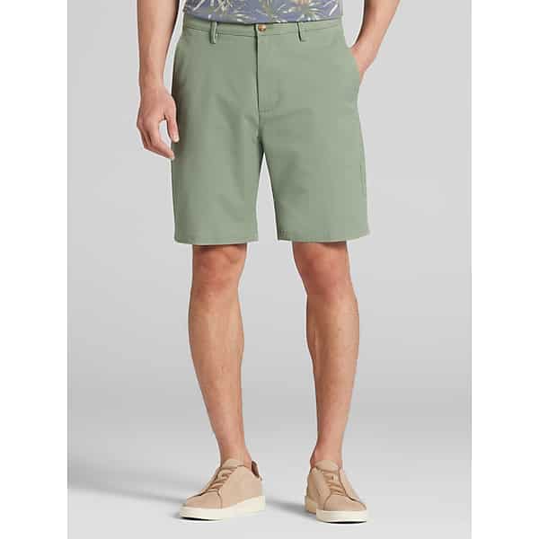 Joseph Abboud Men's Modern Fit Comfort Stretch Chino Shorts 9" Pantone Hedge Green - Size: 34