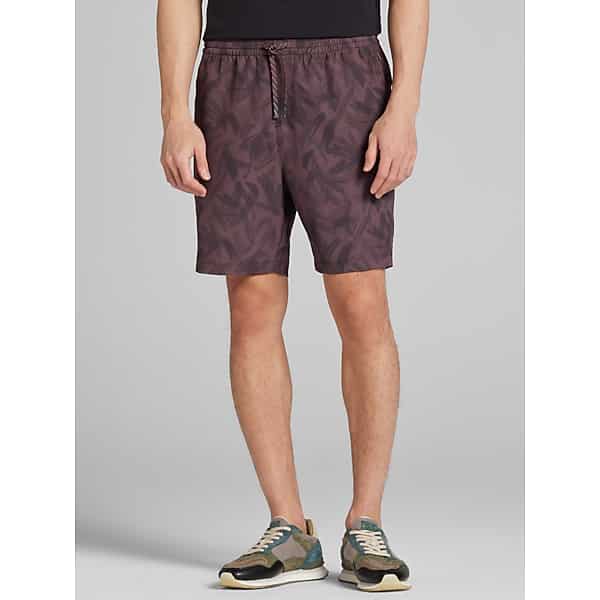Awearness Kenneth Cole Men's Modern Fit Printed Ripstop Pull-On Shorts 7" ElderPurple - Size: Small