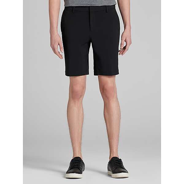 Awearness Kenneth Cole Men's Slim Fit Performance Tech Shorts 9" Black - Size: 38