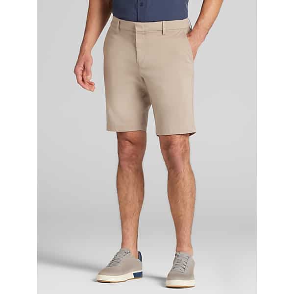 Awearness Kenneth Cole Men's Slim Fit Performance Tech Shorts 9" Khaki - Size: 32