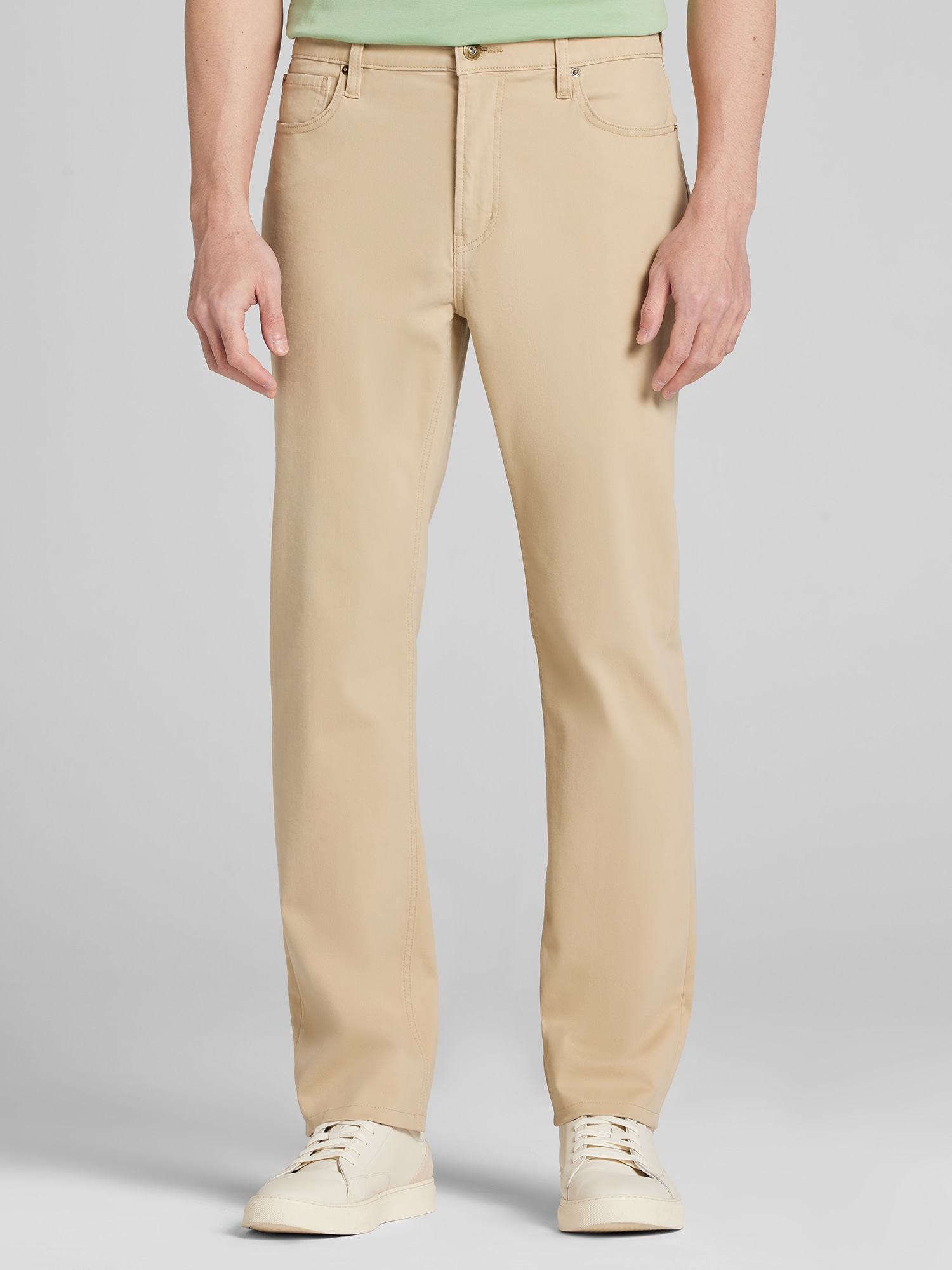 メンズウェア #ADJUSTABLE PANTS - BEIGE - Joseph Abboud Modern Fit Comfort Stretch 5-Pocket Pants, Tan