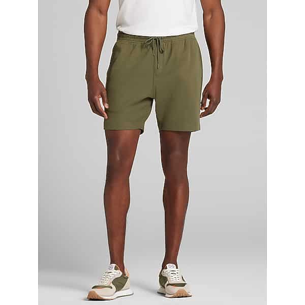 Joseph Abboud Men's Modern Fit Knit Drawcord Shorts 7" Beetle - Size: Large