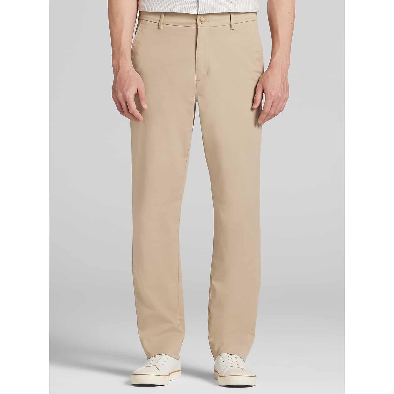Wilke-Rodriguez Modern Fit Everyday Stretch Chinos in Crockery Tan – Men’s Cotton Blend Casual Dress Pants, 36W x 32L