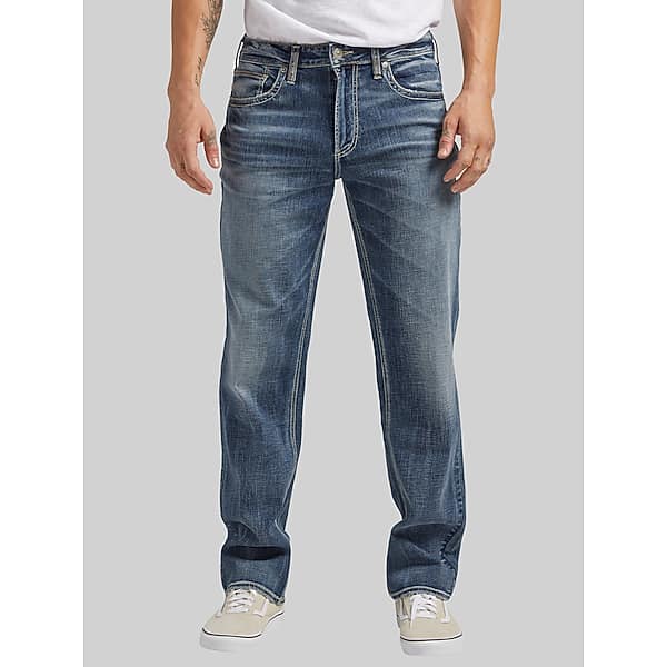 Silver Jeans Co. Men's Classic Fit Straight Leg Jeans Medium Wash - Size: 34W x 30L