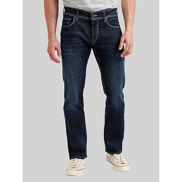 Silver Jeans Co. Men's Allan Slim Fit Slim Straight Leg Jean Dark Wash - Size: 30W x 30L