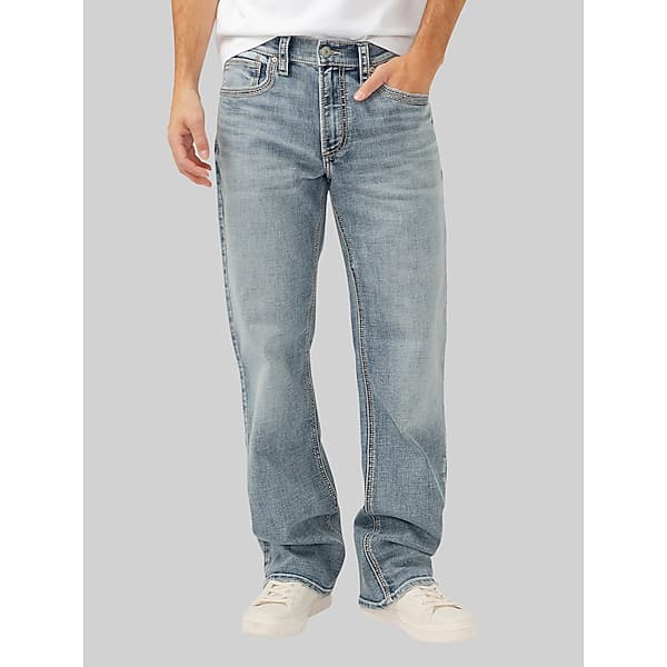 Silver Jeans Men's Zac Relaxed Fit Straight Leg Jean Light Wash