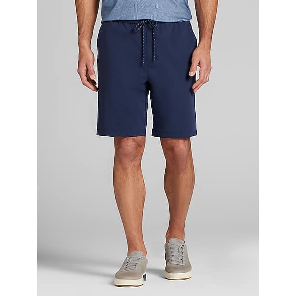 Awearness Kenneth Cole Men's CHILLFLEX Modern Fit Stretch Ripstop Dobby Shorts 9" Navy - Size: Large