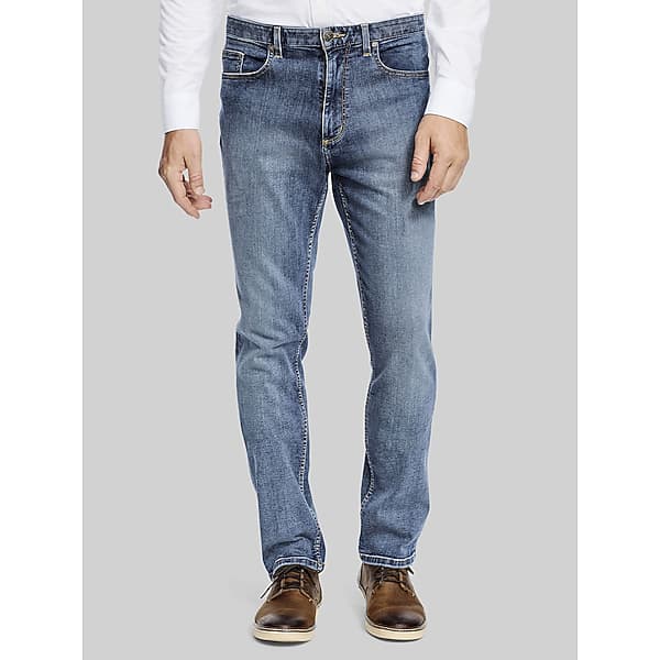 Johnston & Murphy Men's Modern Fit Denim Jeans Light Wash - Size: 40W x 32L