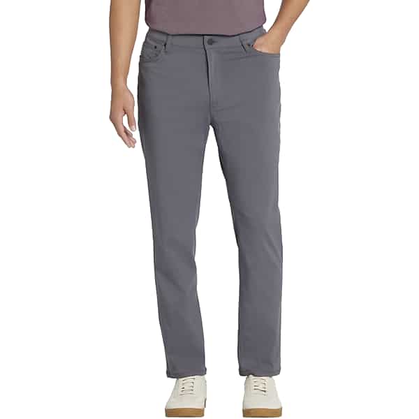 Awearness Kenneth Cole Mens Slim Fit Performance Tech 5-Pocket Pants Charcoal - Size: 38W x 34L
