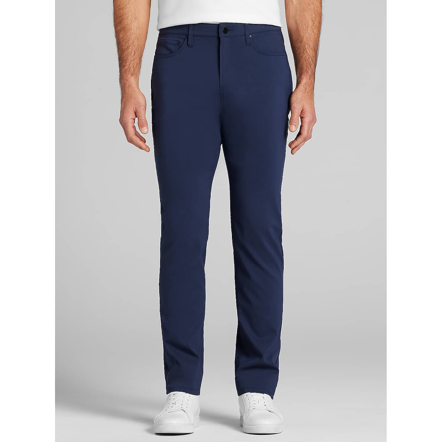 Awearness Kenneth Cole Modern Fit Performance Tech 5-Pocket Pants in Navy Blue – Stretch Casual Dress Pants for Men, 36W x 32L
