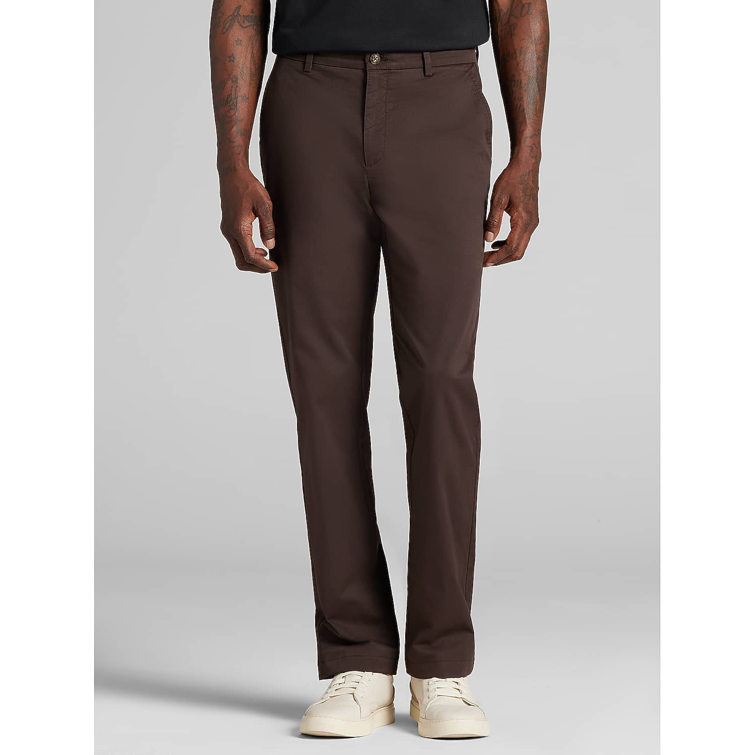 Joseph Abboud Modern Fit Comfort Stretch Chinos in Mole Brown – Men’s 34W x 30L Casual Cotton Pants