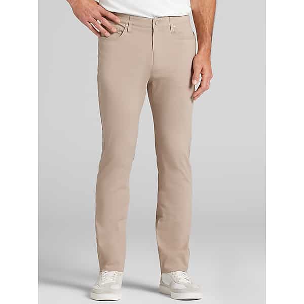 Awearness Kenneth Cole Men's Slim Fit Performance Tech 5-Pocket Pants Vintage Khaki - Size: 34W x 32L