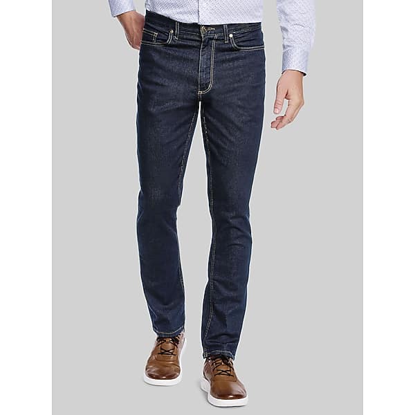 Johnston &amp; Murphy Men's Modern Fit Denim Jeans Dark Wash - Size: 40W x 32L