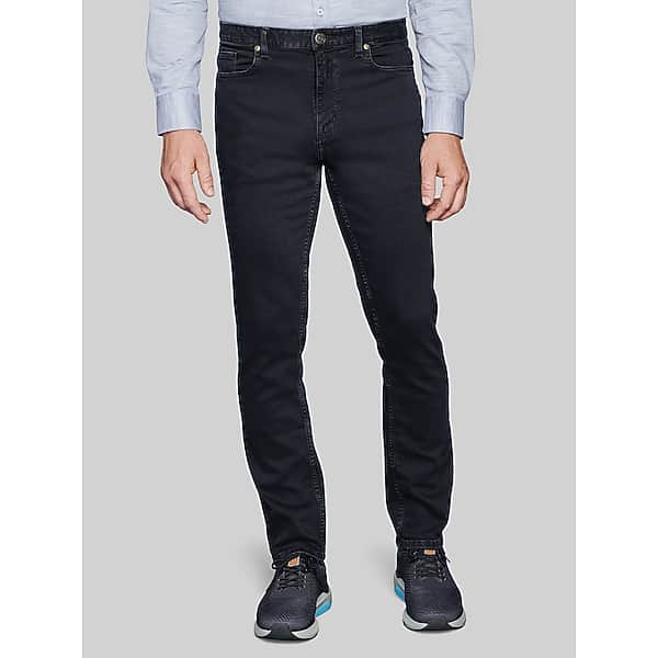 Johnston & Murphy Men's Modern Fit Denim Jeans Black - Size: 34W x 32L