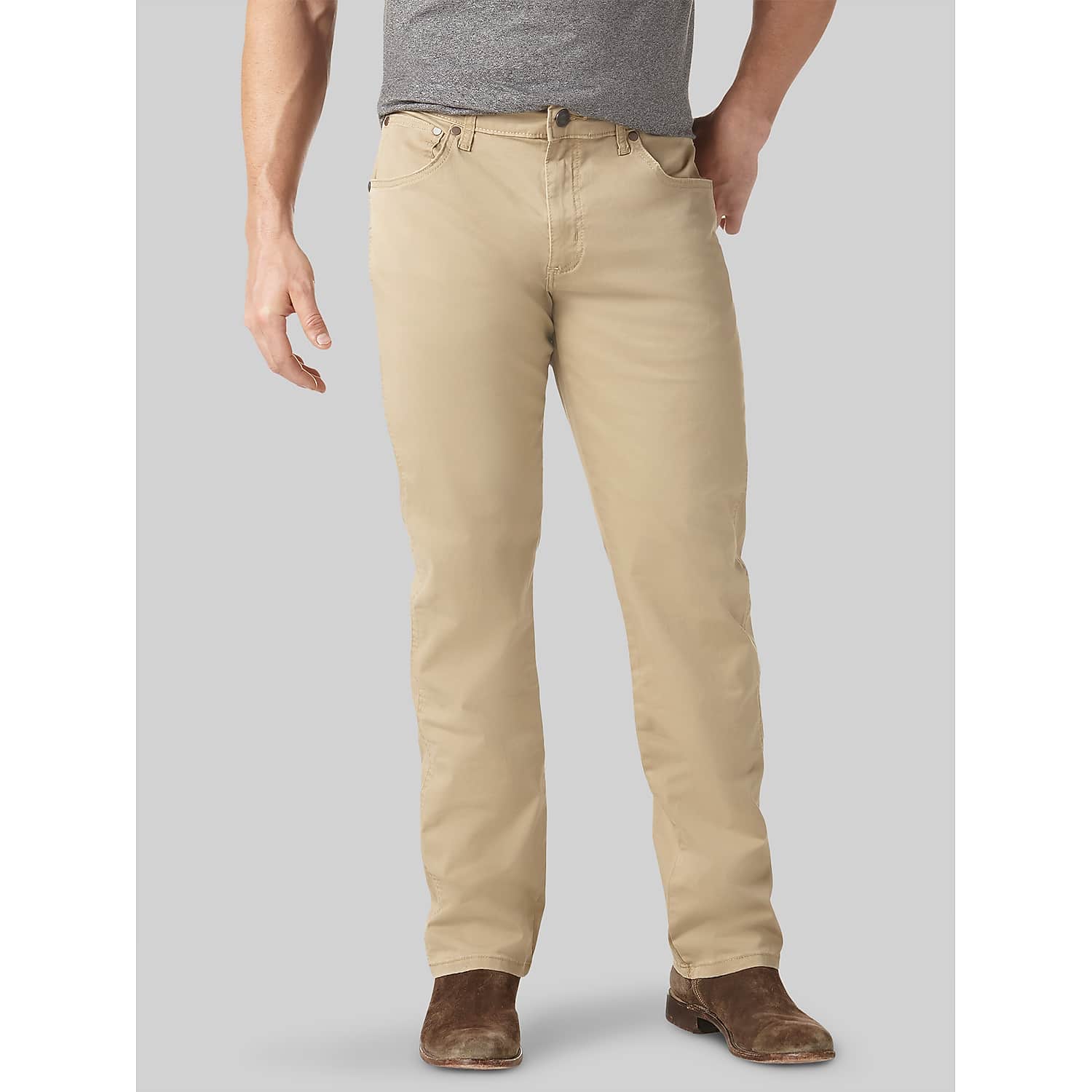 Wrangler Big & Tall Men's Retro Slim Fit Straight Leg Pants, Fawn / Tan - Size: 38W x 36L