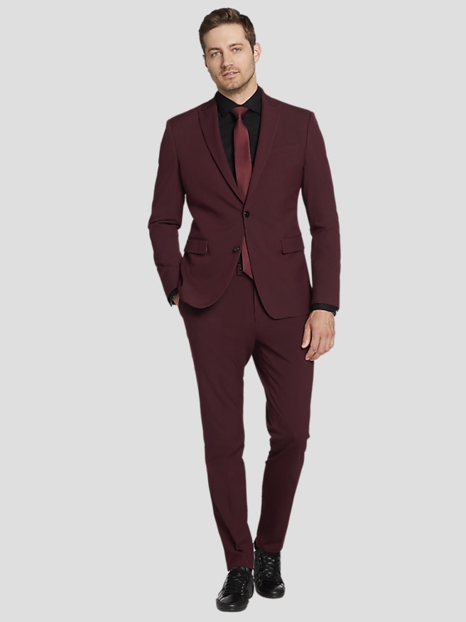 Wine suit jacket top