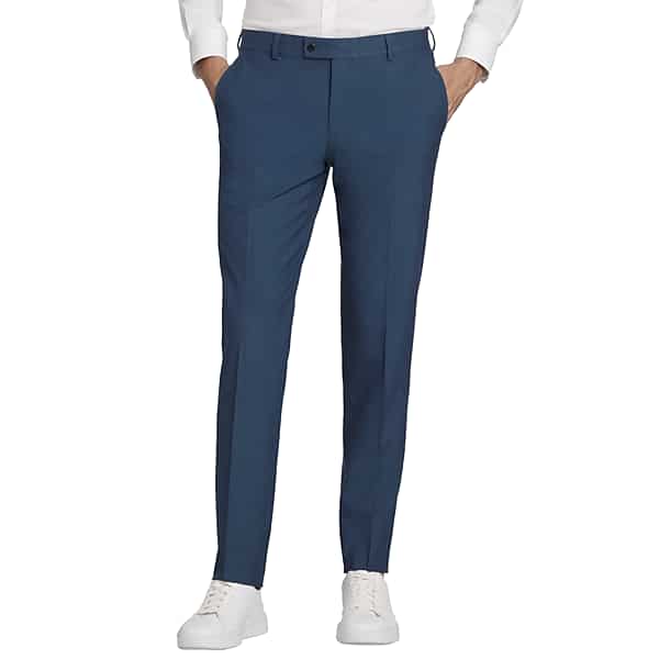 Egara Big & Tall Skinny Fit Men's Suit Pants Teal - Size: 42W x 32L TMW30BM42T40