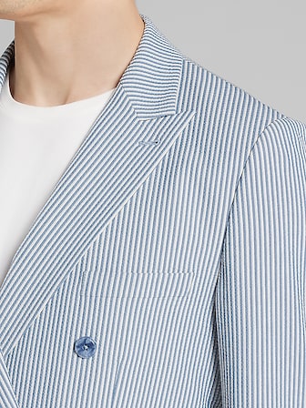 Slim FIt Wool Blend Double-Breasted Suit Jacket