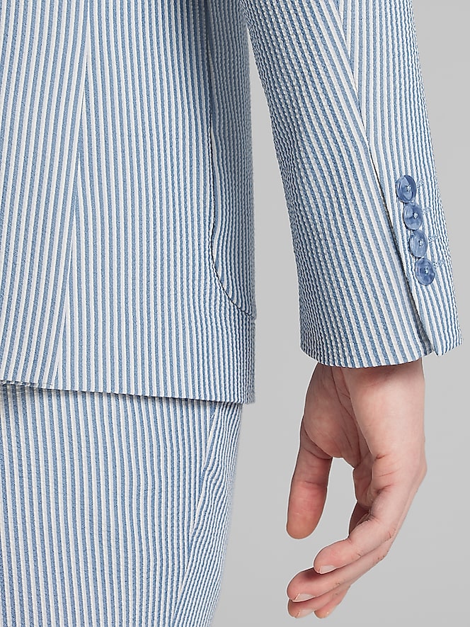Paisley &Amp; Gray Slim Fit Suit Seersucker Jacket