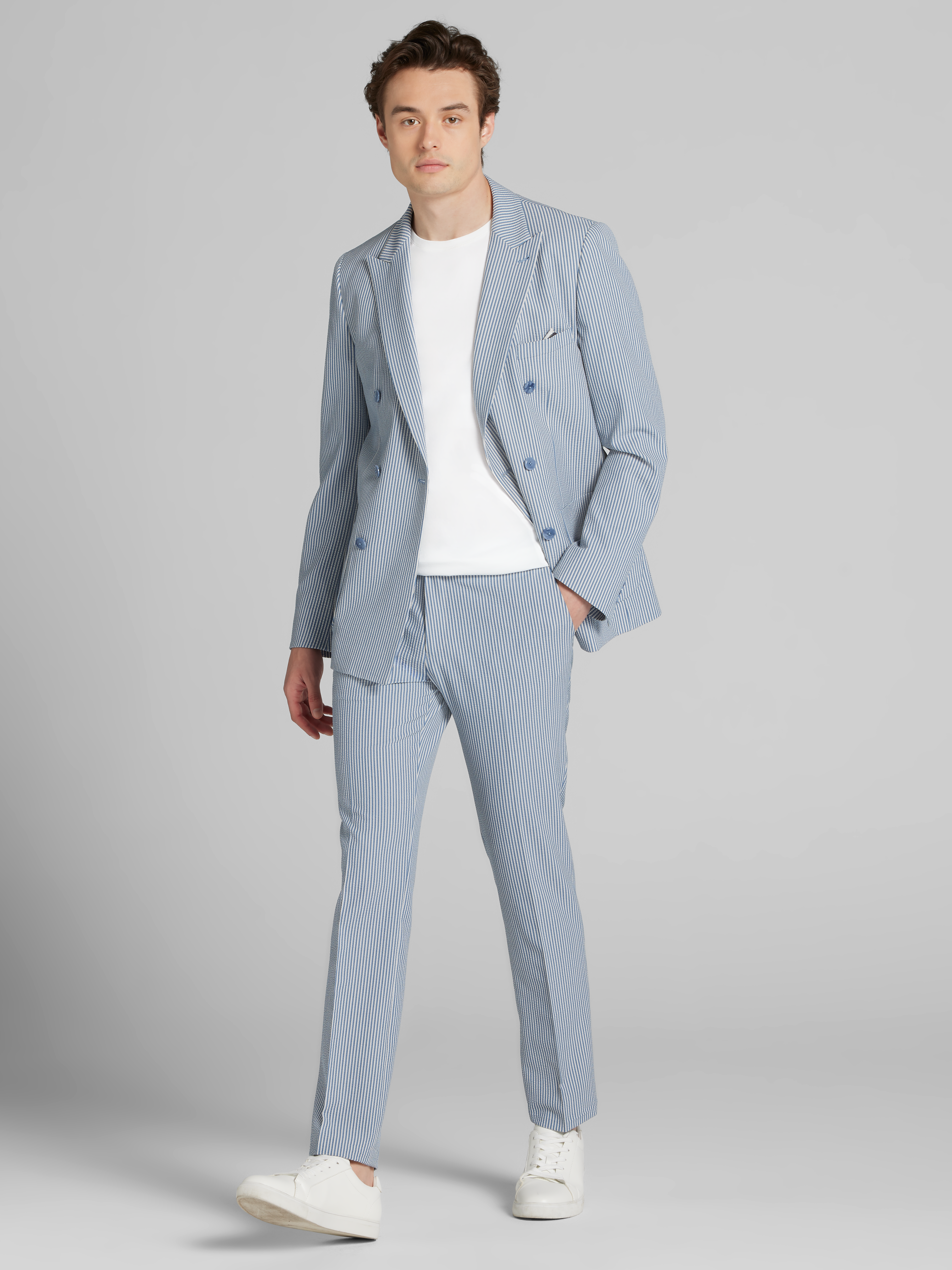 Slim Fit Suit Seersucker Jacket