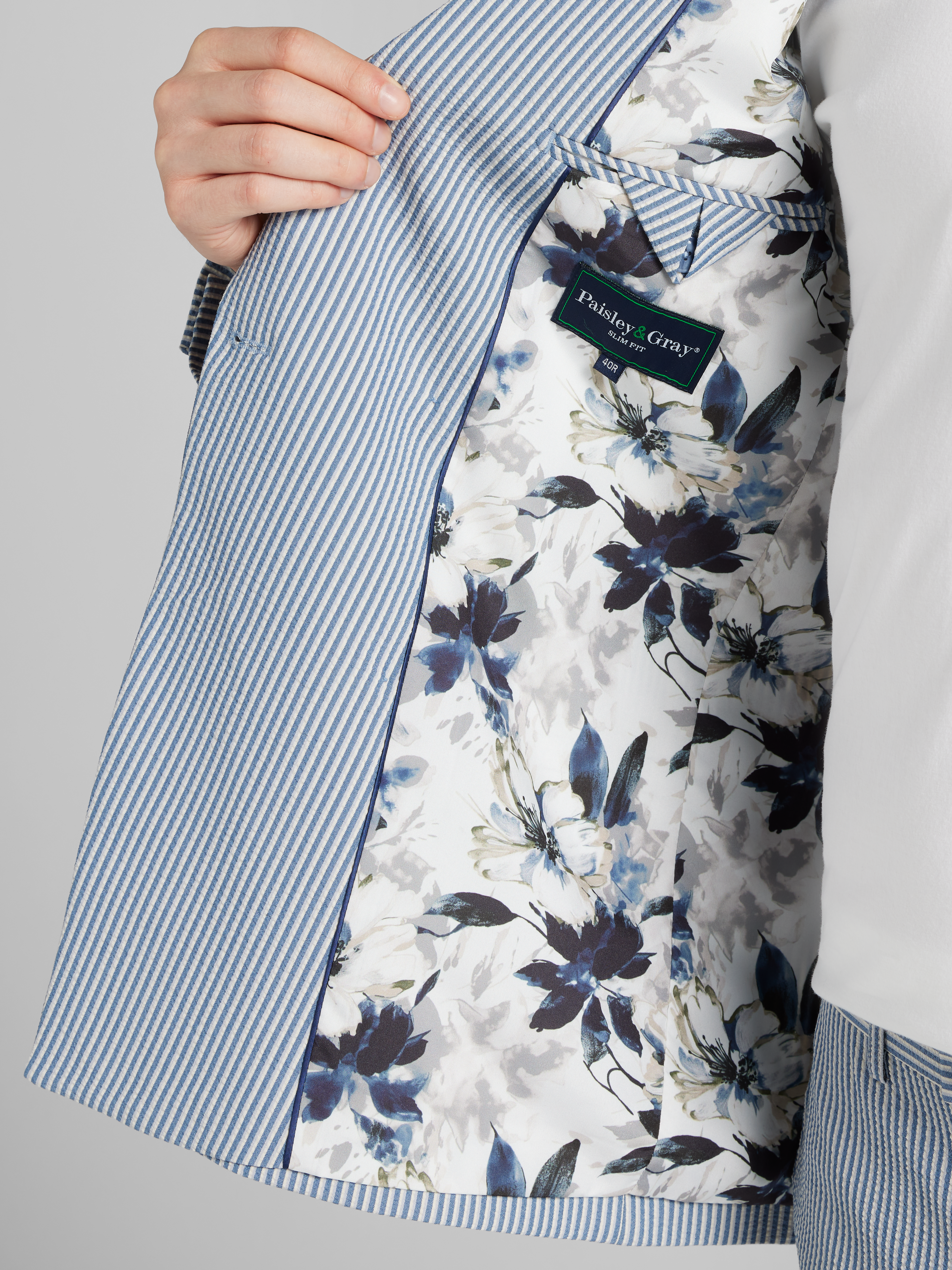 Slim Fit Suit Seersucker Jacket
