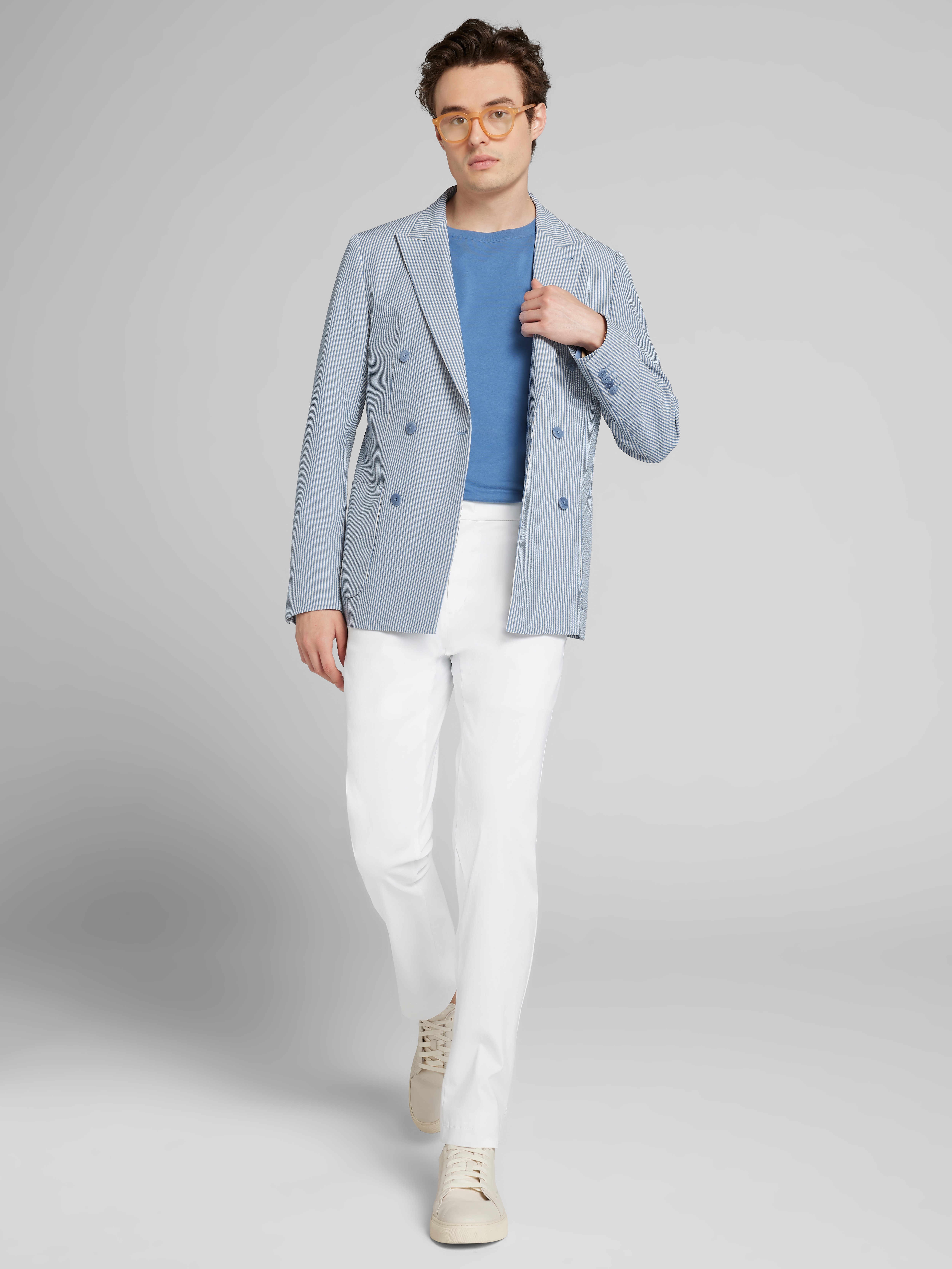 Slim Fit Suit Seersucker Jacket